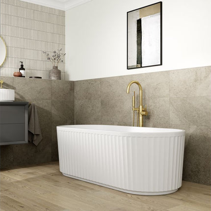 BG Bathrooms Volos Fluted Freestanding Bath 1700x750mm | 260L | 5mm Acrylic | 20-Year Guarantee