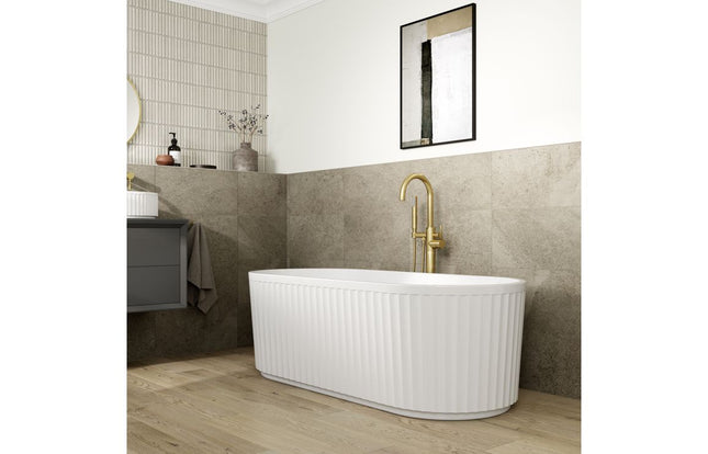 BG Bathrooms Volos Fluted Freestanding Bath 1700x750mm | White