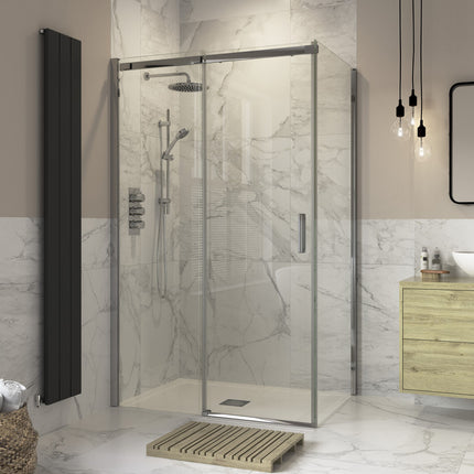 Ambience iKon Shower Side Panel — 8mm Toughened Glass — Chrome