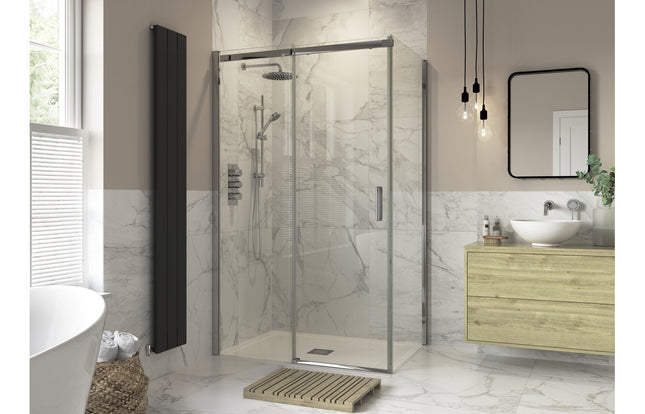 Ambience iKon Shower Side Panel — 8mm Toughened Glass — Chrome