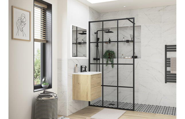 iKon Framed Wetroom Panel - Black