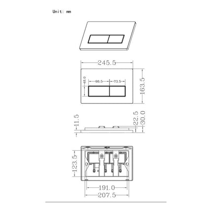 Rectangle Flush Plate | Push Button for Concealed Cisterns