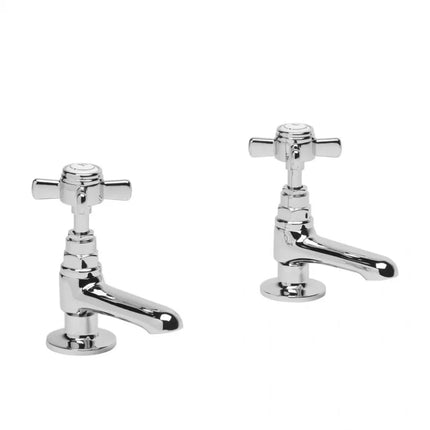 Roper Rhodes Regatta Basin Pillar Taps Pair - Chrome Ultra-Low Pressure