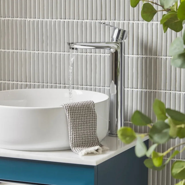 Roper Rhodes Crew Tall Basin Mixer Tap for Countertop Basins - Chrome Low Pressure