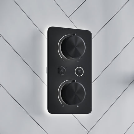 Aqualisa Xenia S1 Smart Digital Shower | Kit 2 | Matt Black | Gravity/Pumped | Adj Handset & Wall Head