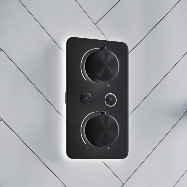 Aqualisa Xenia S1 Smart Digital Shower | Kit 2 | Matt Black | Gravity/Pumped | Adj Handset & Wall Head