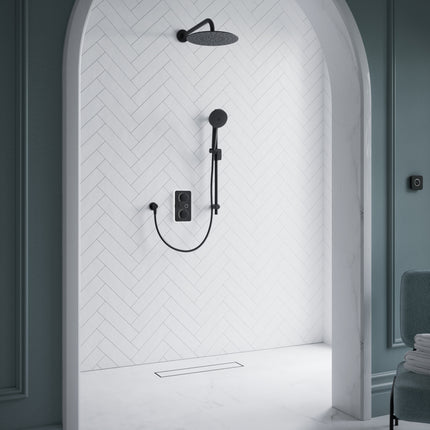 Aqualisa Xenia S1 Smart Digital Shower | Kit 2 | Matt Black | Gravity/Pumped | Adj Handset & Wall Head