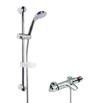 Nuie Reef Thermostatic Shower Kit with Slide Rail - Chrome