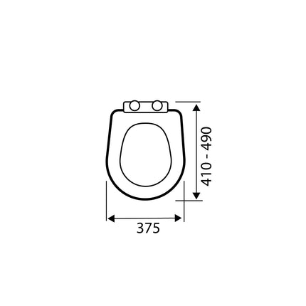 Kartell UNI 2 Premium Soft Close Toilet Seat - White Top Fix