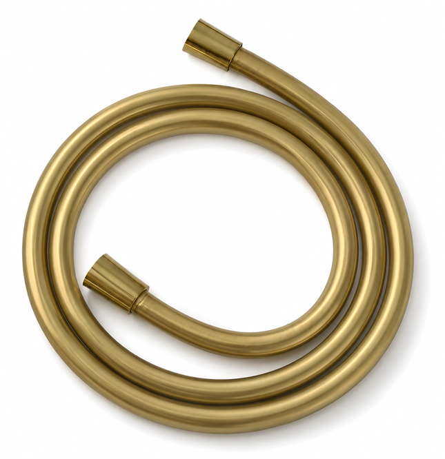 1.5m PVC Smooth Shower Hose – Brushed Brass