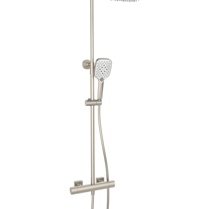 Kartell Kolt Bar Shower with Drench Head & Slide Rail Kit | Brushed Nickel | SHO330KBN