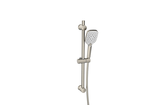 Kartell Kolt Twin Outlet Concealed Shower System | Fixed Head & Slide Rail Kit | Brushed Nickel