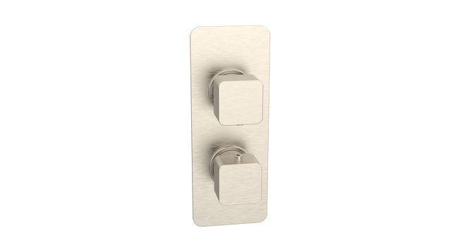 Kartell Kolt Twin Outlet Concealed Shower System | Fixed Head & Slide Rail Kit | Brushed Nickel