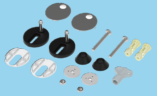 Euroshowers Toilet Seat Replacement Fixings & Pins | SP18 | Top & Bottom Fix