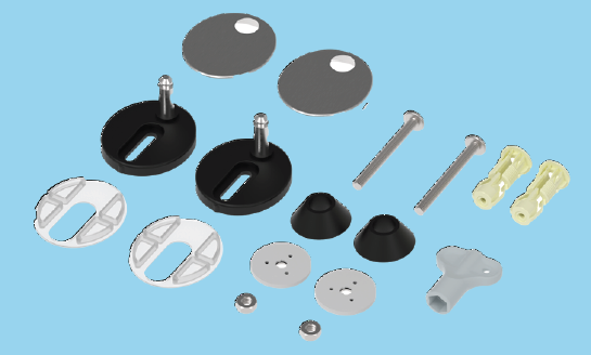 Euroshowers Toilet Seat Replacement Fixings & Pins | SP19 | Top & Bottom Fix