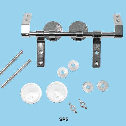 Euroshowers Replacement Hinges for MDF & Wood Toilet Seats | Chrome | Bottom Fix