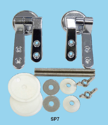 Euroshowers Replacement Hinges for MDF & Wood Toilet Seats | Chrome | Bottom Fix