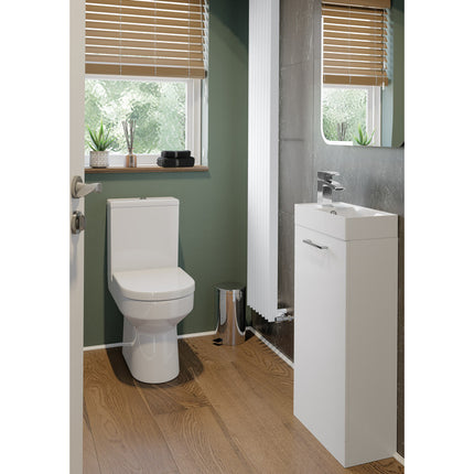 Como 410mm Floor Standing Basin Unit & Close Coupled Toilet Pack | White Gloss