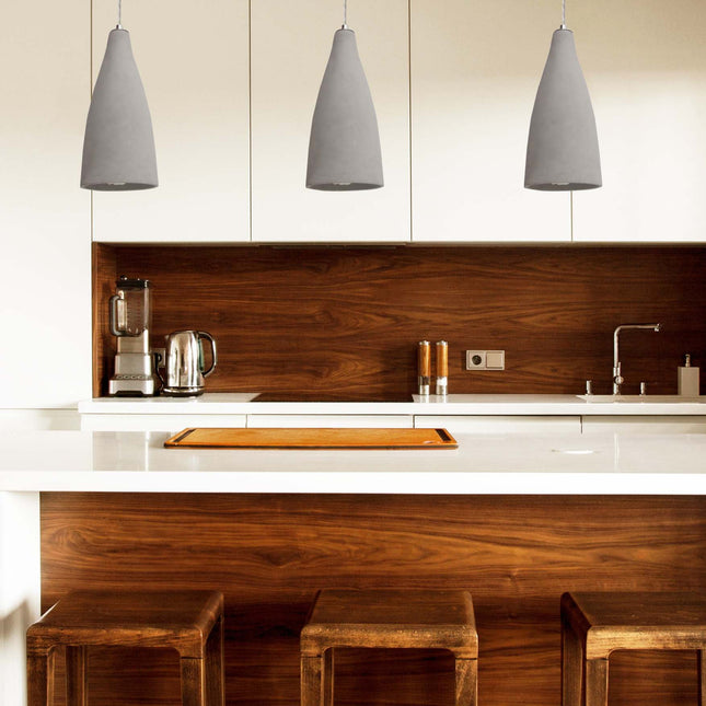 Concreto E27 Pendant Light - Grey Concrete Effect Industrial