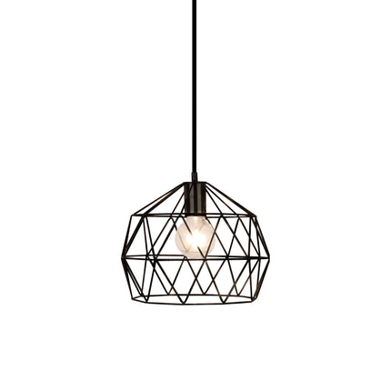 IP44 Colorado Geometric Pendant Light - E27 Black or Antique Brass Bathroom Kitchen