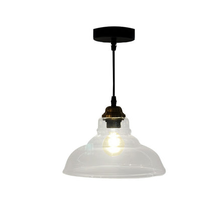 IP44 Clyde Clear Glass Pendant Light - E27 Bathroom Kitchen