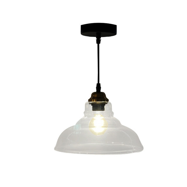 IP44 Clyde Clear Glass Pendant Light - E27 Bathroom Kitchen