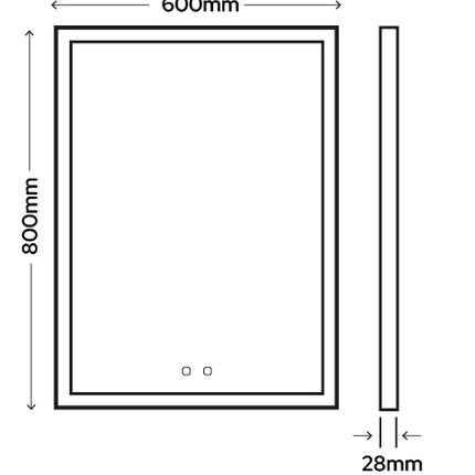 Celestial Aura Tunable LED Mirror - 600mm x 800mm with Dimmer & Demister