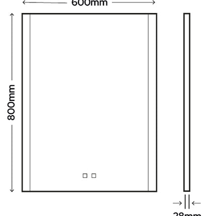 Buckingham Tunable LED Mirror with Bluetooth Speaker - Portrait with Demister
