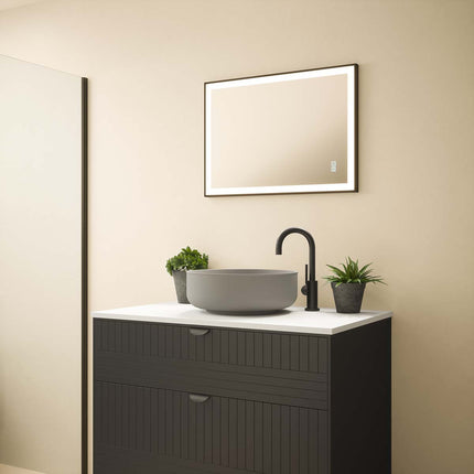 Obsidian Frame Tunable LED Mirror - 700mm x 500mm with Dimmer & Demister