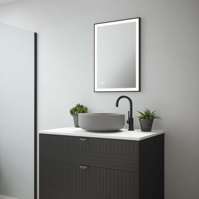 Obsidian Frame Tunable LED Mirror - 700mm x 500mm with Dimmer & Demister