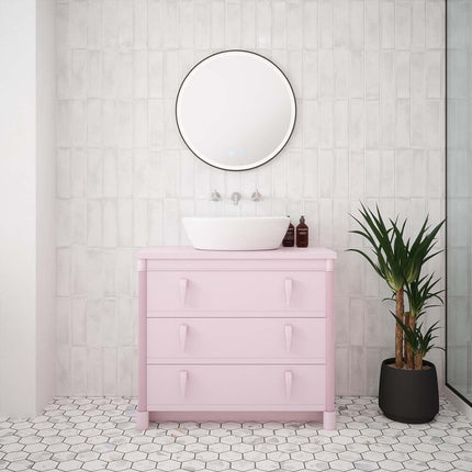 Monaco Tunable LED Mirror 600mm Round - Black Trim with Bluetooth Speaker & Demister