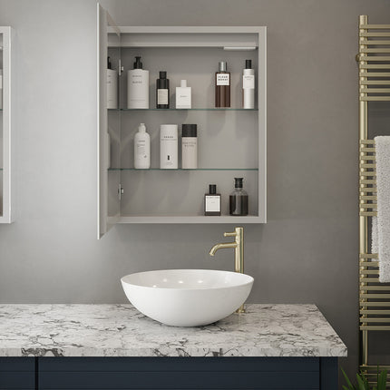 Sycamore Illuminate Pro 500x700mm Single Door LED Mirror Cabinet | Tunable White | Demister | Shaver Socket