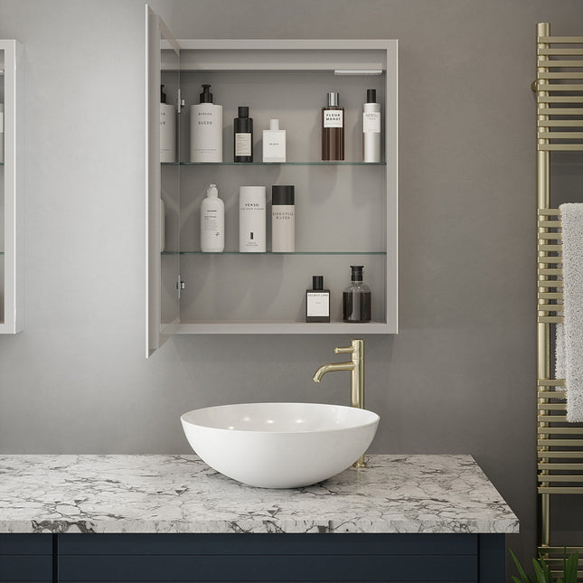 Sycamore Illuminate Pro 500x700mm Single Door LED Mirror Cabinet | Tunable White | Demister | Shaver Socket