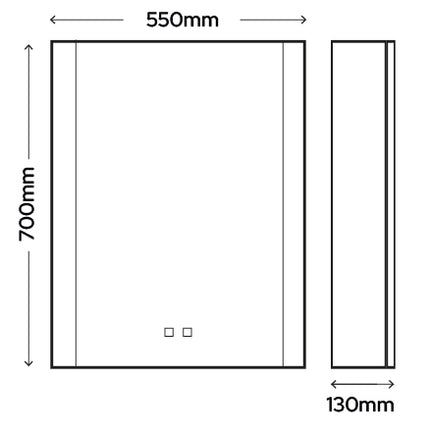 Sycamore Symphony LED Mirror Cabinet | Bluetooth | USB Charging | Tunable White | 3 Sizes