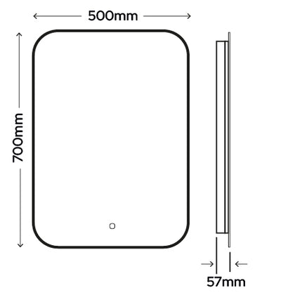 Prestige Halo Backlit LED Mirror with Shaver Socket - 500mm x 700mm Tunable White
