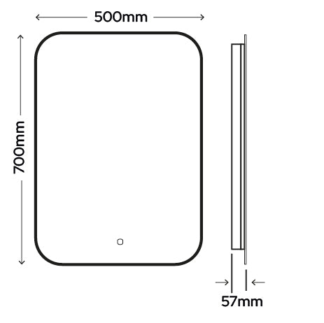 Prestige Halo Backlit LED Mirror with Shaver Socket - 500mm x 700mm Tunable White