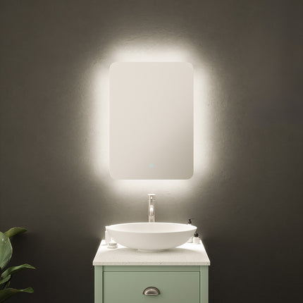 Prestige Halo Backlit LED Mirror with Shaver Socket - 500mm x 700mm Tunable White