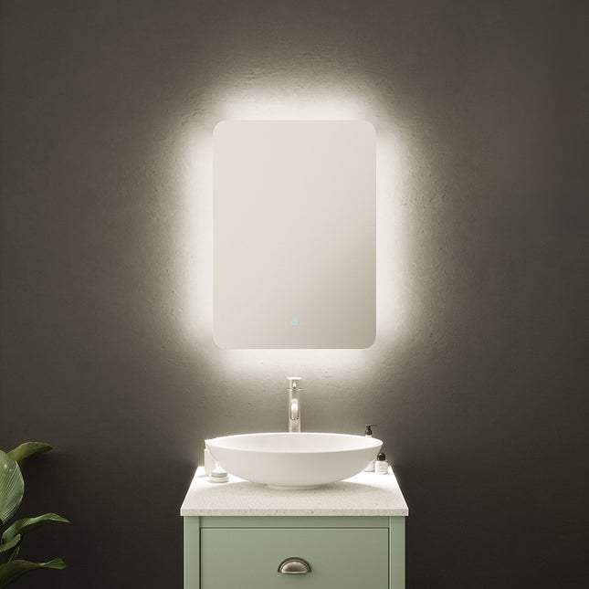 Prestige Halo Backlit LED Mirror with Shaver Socket - 500mm x 700mm Tunable White
