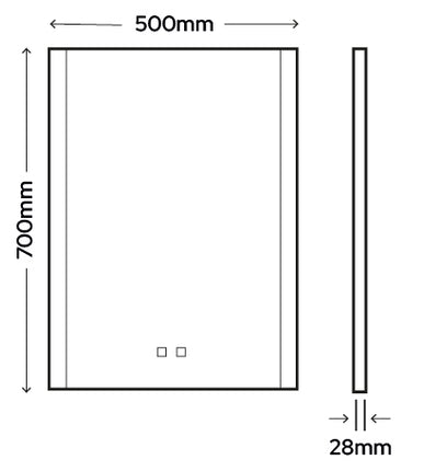 Buckingham Tunable LED Mirror with Bluetooth Speaker - Portrait with Demister