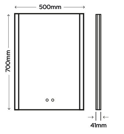 Symmetry Edge Tunable LED Mirror - 500mm x 700mm with Side Illumination & Demister