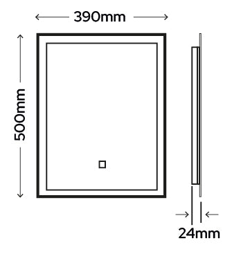Petite Lumière LED Mirror - 500mm x 390mm Compact with Touch Control