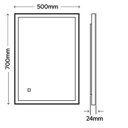 Nordic Essence Illuminated LED Mirror - 700mm x 500mm with Demister & Touch Control