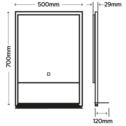 Urban Edge LED Mirror with Shelf