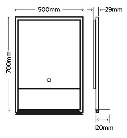 Urban Edge LED Mirror with Shelf