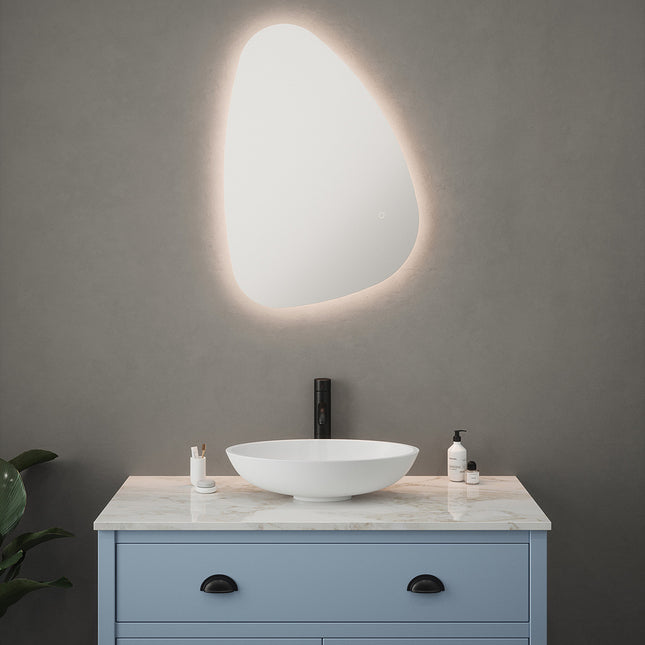 Organic Silhouette Backlit LED Mirror - Teardrop Shape 550mm x 800mm Tunable White