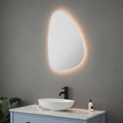 Organic Silhouette Backlit LED Mirror - Teardrop Shape 550mm x 800mm Tunable White