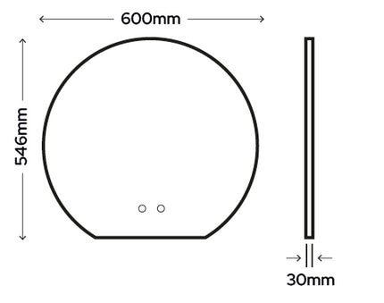 Halo Radiance Backlit Round LED Mirror - Tunable White with Dimmer & Demister