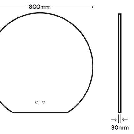 Halo Radiance Backlit Round LED Mirror - Tunable White with Dimmer & Demister