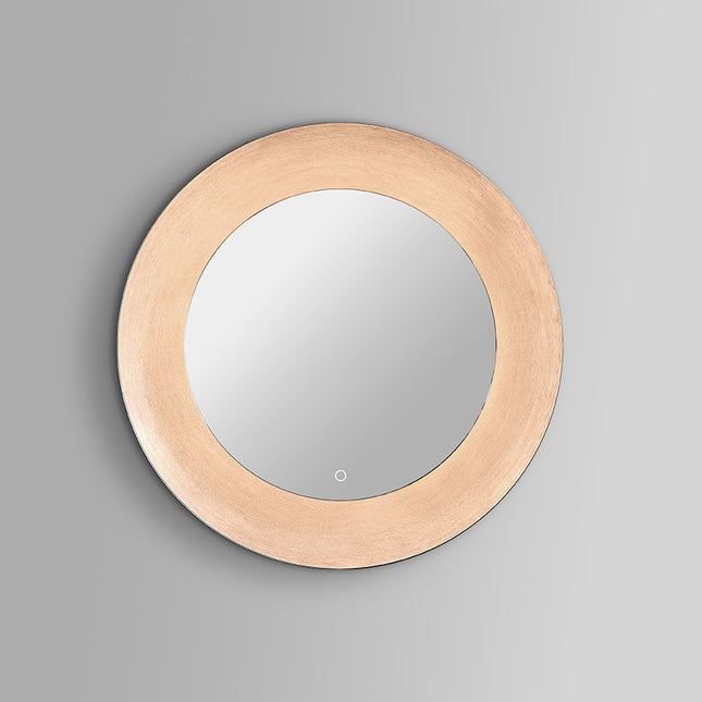 Celestia Tunable LED Mirror 650mm Round - Rose Gold Concave Frame with Back-Lit Border