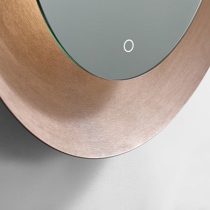Celestia Tunable LED Mirror 650mm Round - Rose Gold Concave Frame with Back-Lit Border